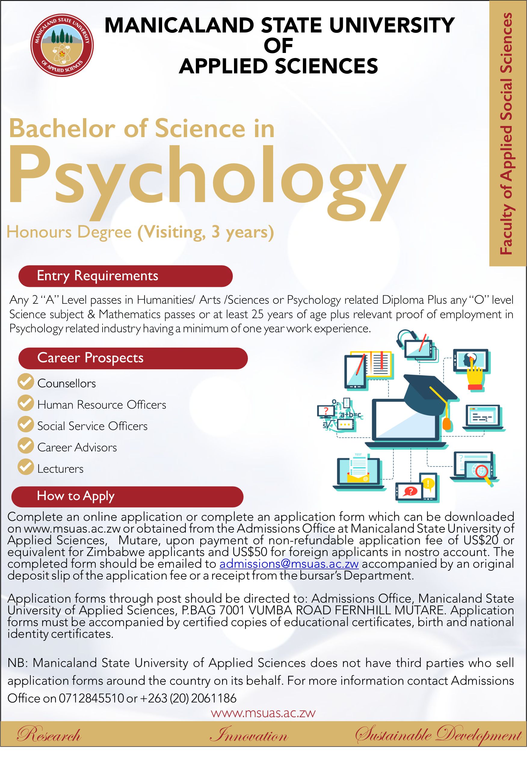 Read more about the article Bachelor of Science in Psychology Honours Degree (Visiting, 3 years)